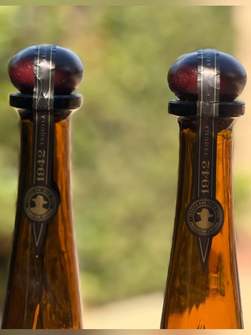 Don Julio 1942 Amber Tequila Bottle (Pair) Empty Bottles Only 1.75 L